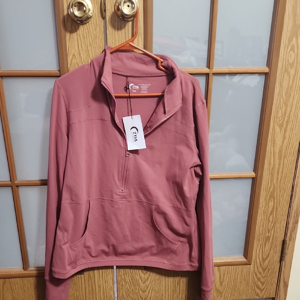 Zyia Active Salmon Pocket 1/2 Zip Pullover Womens XXXXL